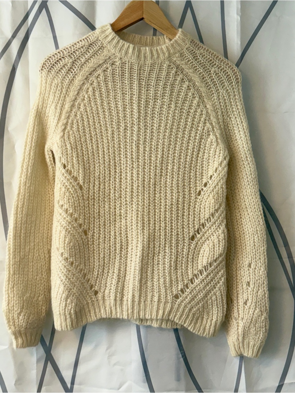 La Maille Sezane Cream Women’s XS Lux Academia Crewneck Sweater